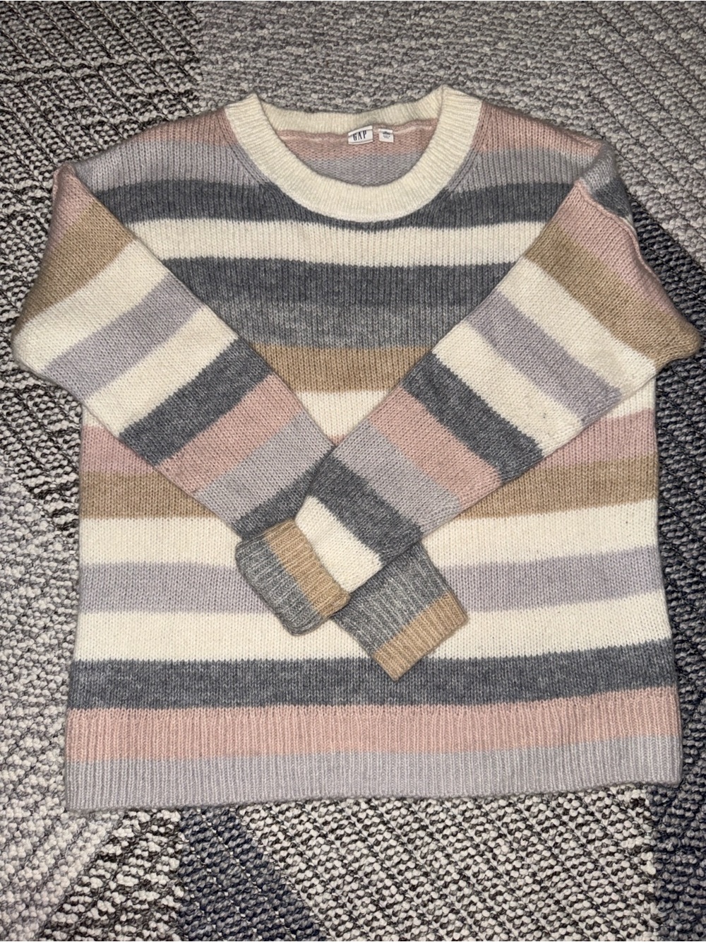 GAP Striped Crewneck Sweater — M Tall